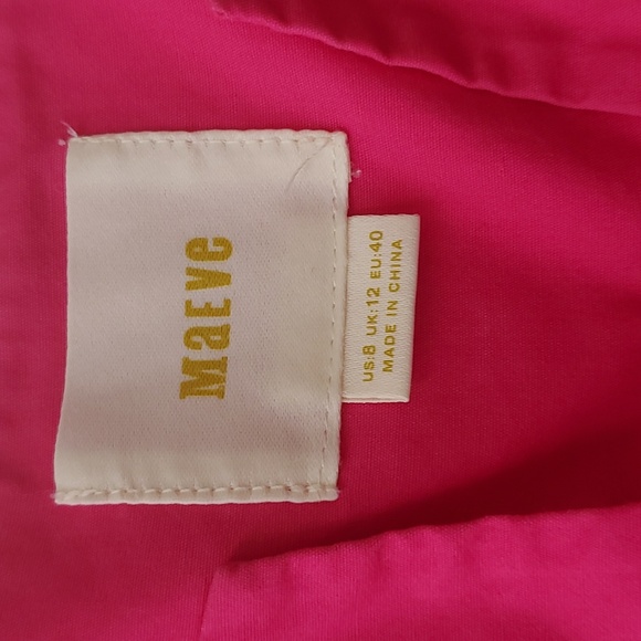 Anthropologie Maeve Pink Scalloped Poplin Top - Picture 6 of 7